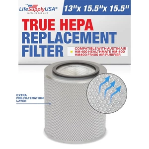 HM400 True HEPA Filter Replacement Compatible with Austin Air Healthmate FR400 - Picture 1 of 11