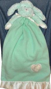 Coperta di sicurezza Baby Boyd’s Lovey Puppy Bunny bordo raso cuore verde menta 20” - Foto 1 di 8
