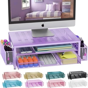 Monitorständer mit Schublade und Stifthalter, Schreibtisch Organizer und Zubehör, 2-... - Bild 1 von 7