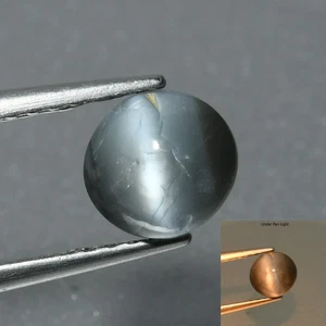 1.22 Ct Round Cut 5.8 x 5.4 MM Green To Grayish Purple Alexandrite Cat's Eye - Picture 1 of 5