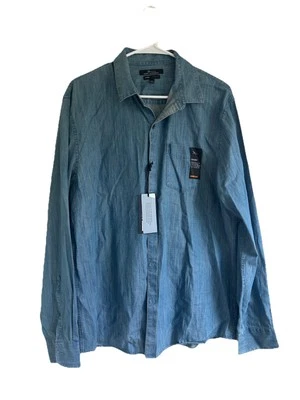 Marc Anthony Luxury Chambray Shirt Size L Slim Fit - Image 1 of 4