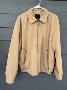 MEN'S LONDON FOG GOLF JACKET ~ ELASTIC WAIST ~ LARGE ~ KHAKI - Picture 1 of 22