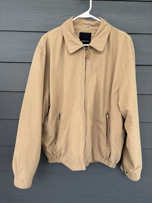 MEN'S LONDON FOG GOLF JACKET ~ ELASTIC WAIST ~ LARGE ~ KHAKI - Image 1 of 4