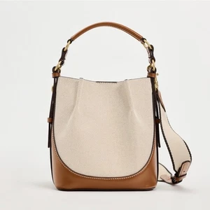 NEU Zara abgesteppte Bucket Bag beige abnehmbare Tasche Umhängetasche altes Geld - Bild 1 von 9