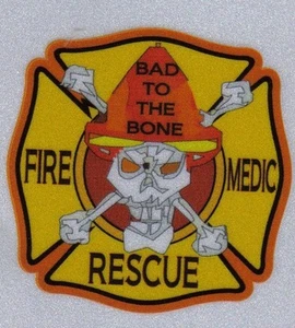 Bad To The Bone Skull Maltese Cross Reflextive Decals for Helmet - Window - Picture 1 of 1