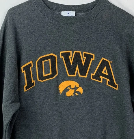 Iowa Hawkeyes Sweatshirt Champion Crewneck Jumper NCAA Medium Team Logo Cover