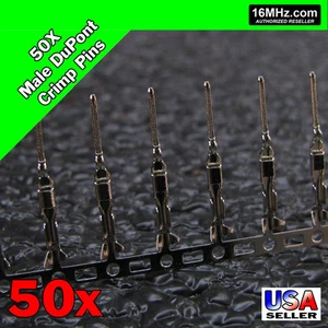 50x Dupont Jumper Wire Male Crimp Pin Header Connectors US Seller 50pcs Q02 - Picture 1 of 1