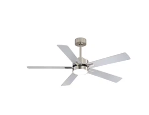 Breezary Charlie 52 Zoll LED Innen Satin Nickel Deckenventilator mit Licht & Fernbedienung - Bild 1 von 3