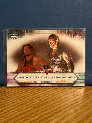2021 Topps WWE Undertaker def. A. J. Styles #48 WrestleMania Base Card - Image 1 of 2