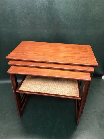 Fine Teak Nesting Tables Set by Johannes Andersen for CFC Silkeborg, Denmark Cover