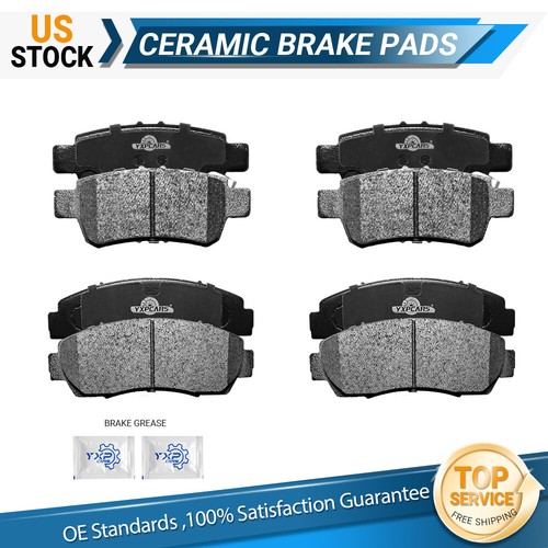 Front+Rear Ceramic Brake Pads For 2005 2006 2007 2008 2009 2010 Honda