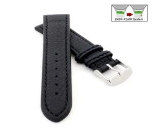 Easy-Klick Soft Büffelkalb-Leder Uhrenarmband Modell Kansas schwarz-SN 18 mm - Picture 1 of 4