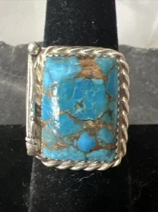Bellissima Gemma Sterling & Blu Navajo Turchese 8,86 Grammi - Foto 1 di 11