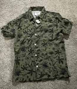 Short-Sleeve Printed Linen-Blend Camp Shirt for Boys - Picture 1 of 4