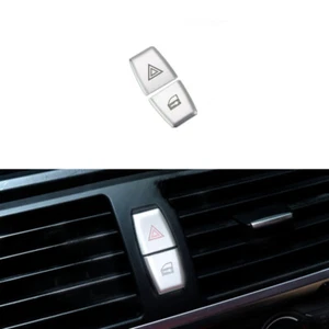 Silver ABS Car Warning Light Button Cover Sticker For BMW X5 X6 E70 E71 2009-13 - Picture 1 of 7