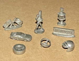 Monopoly Full Set of 8 Pewter Tokens 1997 NASCAR Collectors Edition Game Parts - Picture 1 of 1