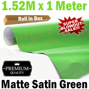 Matte Satin Apple Green Car Vinyl Wrap Vinyl Stickers Decal Film 1 Meter x 152CM - Picture 1 of 7