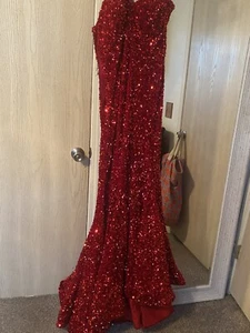 Ava Presley Prom/ Formal Red Sequin Dress Size 12 Please Read Description - Picture 1 of 9