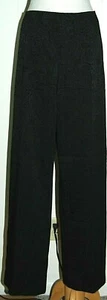 Jones New York Black Tapestry Jacquard Paisley Straight Leg Side Zip Pants 16 - Picture 1 of 5