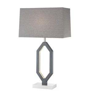 Lite Source Desmond 2 Light Table Lamp/LED Night, Charcoal Grey/White - LS-23370 - Picture 1 of 1