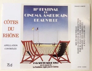 ETIKETT - CÔTES-DU-RHÔNE - AMERICAN CINEMA FESTIVAL - DEAUVILLE - 1985- #9945 - Bild 1 von 1