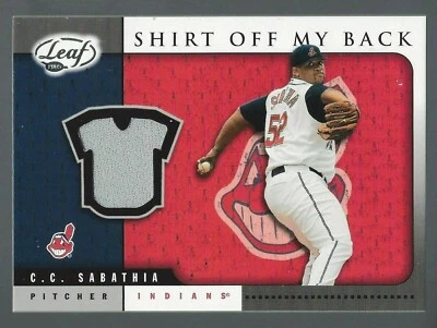 C. C. Sabathia 2005 Leaf Shirt Off My Back Jersey Tarjeta SP # SB-5 Foto 1 de 4