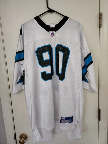 JULIUS PEPPERS 90 REEBOK FOOTBALL JERSEY CAROLINA PANTHERS MENS 2XL XXL Cover