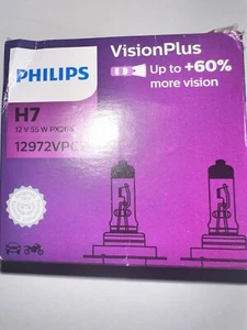 Phillips Vision Plus H7 12V 55W PX26d 12972VPC2 - Picture 1 of 2