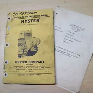 HYSTER CAT D89A TOWING Winch Repair Shop Service Parts Maintenance Manual Book - Picture 1 of 6