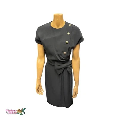 Nipon бутик для Ann Taylor винтажный черный платье крышка рукава бант женщин размер 6 - Изображение 1 из 4