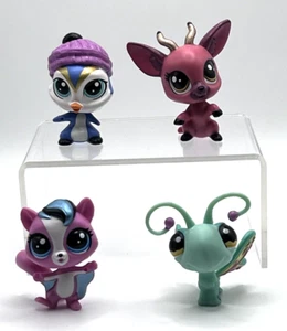 LPS Little Pet Shop Lot Of 4 Penguin Butterfly Gazelle Sugar Glider - Picture 1 of 5