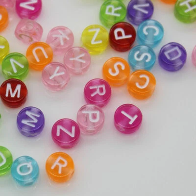 200 cuentas de letras redondas de 4*7 mm - cuentas de letras acrílicas del alfabeto Foto 1 de 2