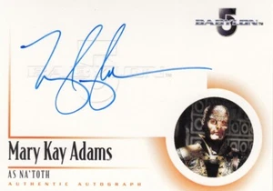 THE COMPLETE BABYLON 5 (2002) - A8 MARY KAY ADAMS (NA'TOTH) AUTOGRAPH CARD - Picture 1 of 1