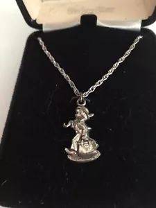 Vintage Hummel Club Sterling Silver Merry Wanderer Necklace Original Box - Picture 1 of 7