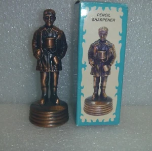 Antique Bronze Finished Die Cast Miniature Pencil Sharpener- Fighter? & Box - Picture 1 of 7