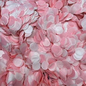 Biologisch Abbaubar Hochzeit Rosa Weiß Mix Konfetti Öko Seidenpapier Kreise Konfetti - Bild 1 von 5