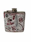 Alec Bradley Live True 6 Ounce Leather Wrapped  Stainless Pocket Flask NICE!