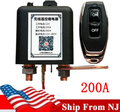 12V 200A Car SUV Battery Cut-off Disconnect Master Kill Switch W/Wireless Remote - Image 1 of 4