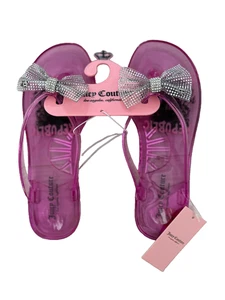 Juicy Couture SPAIN Rhinestones BOW Flip Flops Pink ( 7 ) - Picture 1 of 2