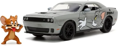 TOM JERRY Modello Auto DODGE CHALLENGER HELLCAT Figura Jerry 20cm 1/24 JADA - Immagine 1 di 4