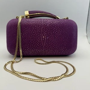 Vince Camuto lila Stachelrochenhorn Clutch Tasche Neu mit Etikett - Bild 1 von 14