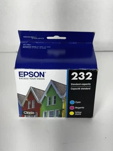 Epson 232 Standard Capacity Color Ink Cartridge Cyan Magenta Yellow Exp 8/26 New - Picture 1 of 6