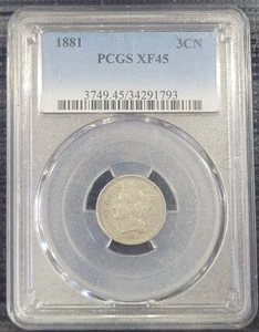Stunning 1881 3C Nickel - Picture 1 of 3