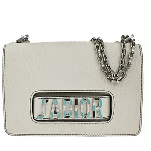 CHRISTIAN DIOR J'Adior Flap Chain Shoulder Bag Leather Mosaic White SHW 21YH799 - Picture 1 of 17