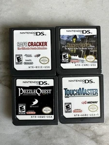 Nintendo DS 4 Game Lot: Puzzle Quest Safecracker Touchmaster Nancy Drew No Cases - Picture 1 of 1