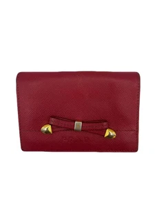 PRADA Card Wallet Card Case Leather Pink USED E0328-71 - Picture 1 of 24