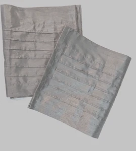 Threshold Gray Faux Silk Pleated Pole Top Window Valance 54 x 22 - Picture 1 of 4