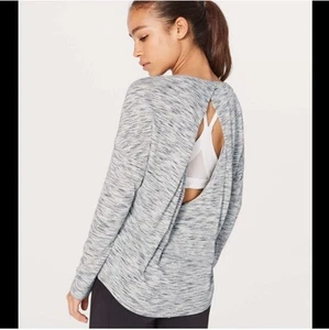 Lululemon Get Set Manga Larga Tigre Tinte Espacial Negro Blanco Talla 12/Grande - Imagen 1 de 11