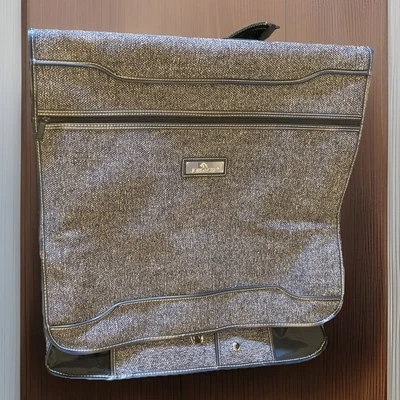 Vintage Jordache Tweed Blue Travel Garment Bag for Hanging Suit/Dress - Image 1 of 4