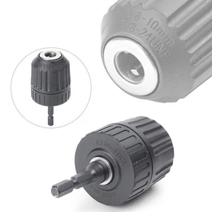 1x Keyless Drill Chuck Converter 0.8~10mm 3/8" 24UNF+1/4in Hex Shank SDS Adaptor - Picture 1 of 8